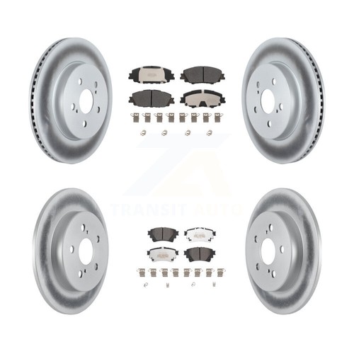 Coated Disc Brake Rotors And Semi-Metallic Pad Front Rear Kit For Toyota Corolla - Picture 7 of 9