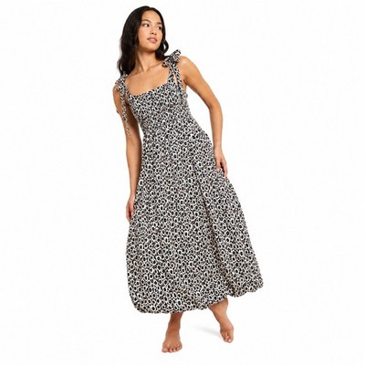 Diane von Furstenberg Women Dress Brown Floral M Boho Coastal Cottagecore Resort