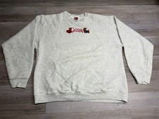 Vintage 90s Grandma Embroidered Crewneck Sweatshirt Fruit of the Loom Gray Large