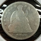 1858 (P) Seated Liberty Half Dime - Good Details - Free Shipping