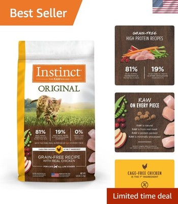 Dry Cat Food, Raw Coated Kibble, High Protein, Grain Free Recipe - Real Chick...