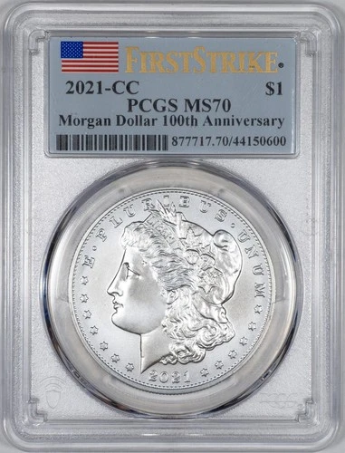 2021-CC PCGS MS70 Morgan Silver Dollar - First Day of Issue - 100th Anniversary