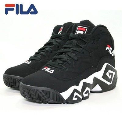 FILA Heritage High Top Basketball Sneakers Black Mens Street Retro Hoop Shoes
