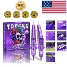 20 Disposable Tattoo Cartridge Needles - 0.35mm 3 Round Liner with Safety Design