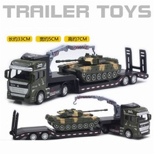 Modellino camion trasporto flatbed militare 1:50Alloy rimorchio giocattolo regalo