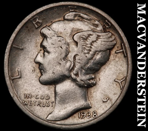 1938-D Mercury Dime- Silver- Scarce Better Date No Reserve #J4127