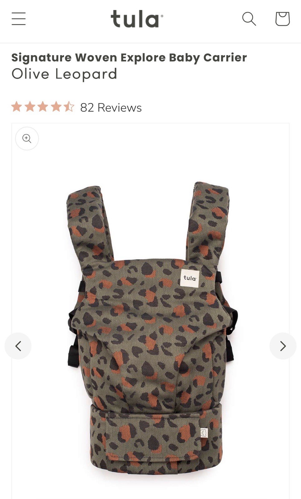 Tula Explore TBCW42H228 Signature Olive Leopard Baby Carrier