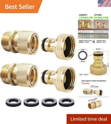 Garden Hose Quick Connect Solid Brass Quick Connector Garden Hose Fitting Wat...