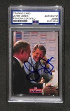 Signed Jerry Jones 1993 Pro Line #537 Rookie Card Cowboys Owner HOF RC Auto PSA. rookie card picture