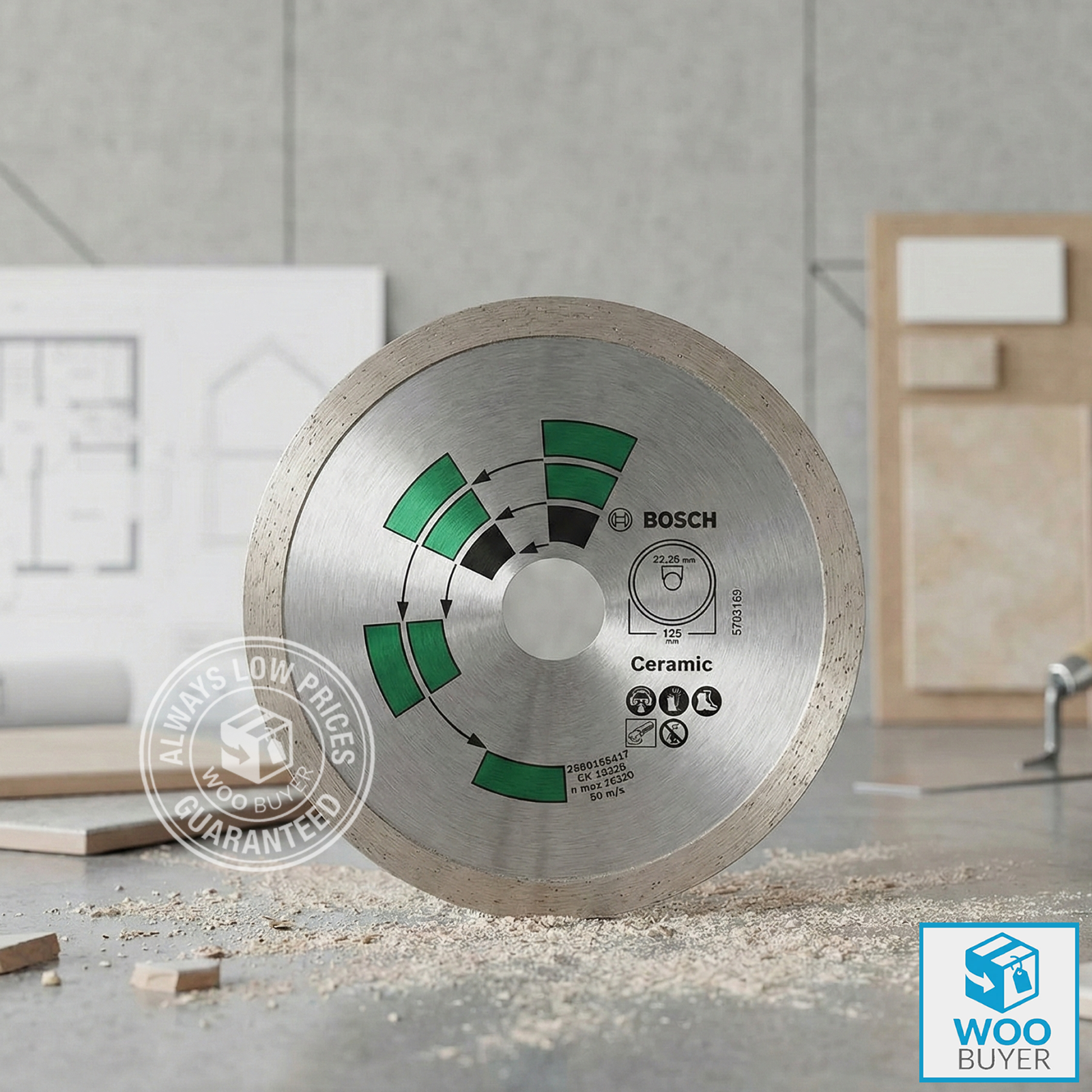 BOSCH diamond cutting disc for Tiles / Ceramic / 125mm 22.23mm 2609256417