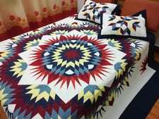 King Size Machine Pieced And quilted Patchwork Quilt 152
