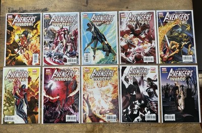 AVENGERS INVADERS 1-12 + Sketchbook ALEX ROSS COMPLETE SERIES SET 2008 MARVEL