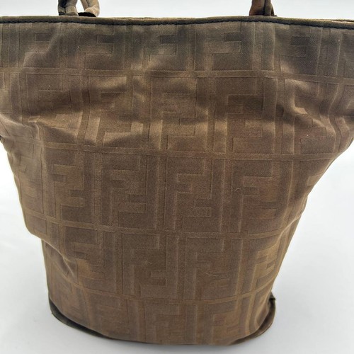 Borsa a mano FENDI Zucca nylon frange marrone autentica dal Giappone - Foto 9 di 24