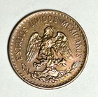 2 PESOS 1941 MEXICO snake world EXCELLENT rare bronze coin AU — photo 2