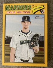 2026 Topps Heritage Dark Yellow Border SP #155 Cole Wilcox RC Seattle Mariners