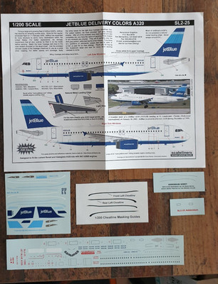 Decal Jetblue Delivery Colors Airbus A320 1/200 Scaleliners SL2-25