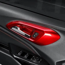 4pcs Gloss Red Inner Door Handle Bowl Panel Bezel Cover Trims For Chevrolet 
