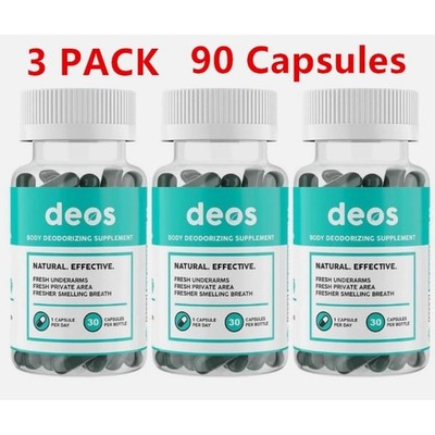 3PACK NEW DEOS Internal Deodorant Supplement   Full Body Deodorizer (90Capsules)