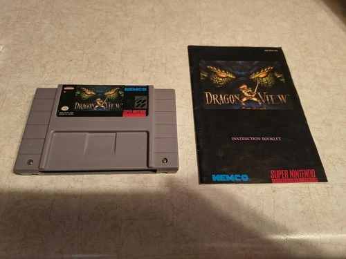 Dragon View game  SNES Super Nintendo  with manual Original 1994 Tested working
