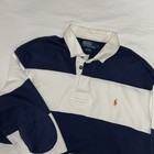 Polo Ralph Lauren Rugby Striped Padded Long Sleeve Polo Shirt sz L (XL Fit)