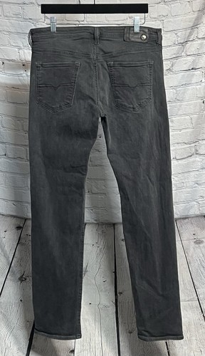 Diesel BUSTER Jeans Mens 33x32 Regular Slim Tapered Stretch Denim Wash U822R - Picture 3 of 15