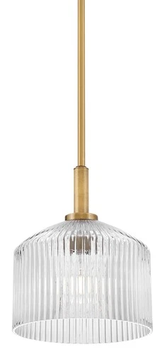 Lark 83727 Lisette 1 Light 9"W Mini Pendant - Lacquered Brass / Clear - Picture 1 of 7