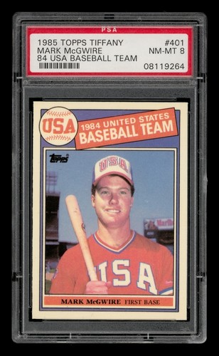 1985 Topps Tiffany Set-Break #401 Mark Mcgwire 84 Usa Baseball Team PSA 8 NM-MT