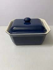 Emile Henry Small Rectangular Casserole Terrine Baking Dish 58-60 Blue W/lid