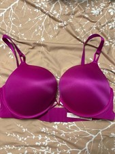 Victoria Secret Satin Push Up Bra Bombshell Add 2 Cups Pink 38D