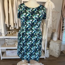 Roz & Ali sz. 10 feminine stretch knit mature career, office, summer dress #4088