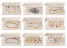 9 Pcs Travel Jewelry Organizer Velvet Jewelry Pouch with Zipper Clear Travel ...