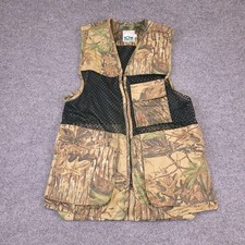 VTG 10X Realtree Camo Hunting Vest Mens L Mesh Pockets Zip Game Bag Pocket