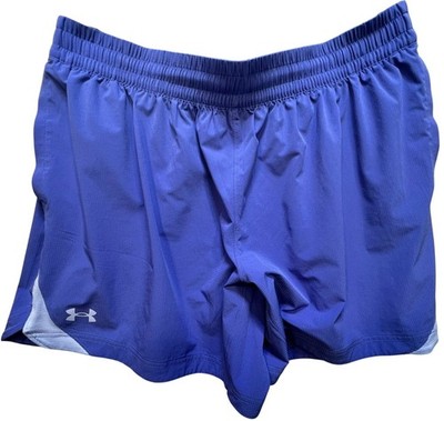 Under Armour Womens Fly By 2.0 Running Shorts Elastic Waist Size 2XL Blue Solid