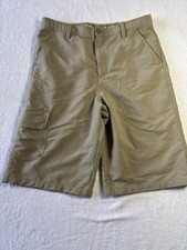 Under Armour Youth Boys Size XL Khaki Cargo Shorts Loose Fit Adjustable Waits