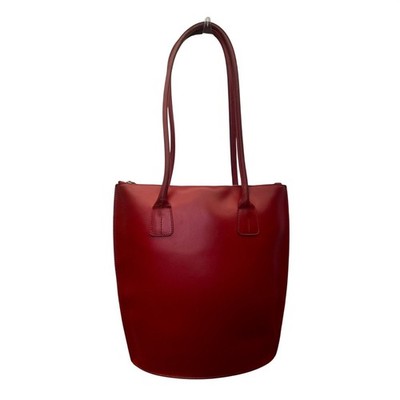 Furla Italy Women s Red Leather Classic Design Dual Shoulder Straps Tote Bag