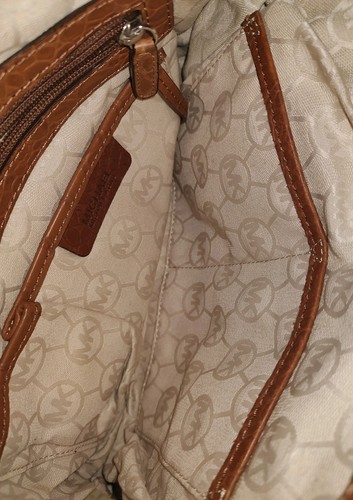 MICHAEL KORS LEATHER LADIES WOMEN TAN BROWN SHOULDER BAG CHAIN LINKS STRAP CLEAN - Picture 10 of 24