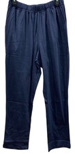 Pantalones Woman Within tejidos sin complicaciones M azul marino tiro alto algodón minimalista