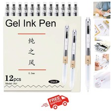 Black Gel Ink Pen, Ultra Fine Point 0.5Mm,Gel Pens, 12 Count Office School Sta