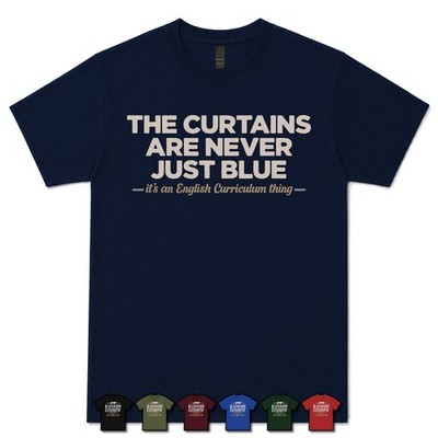 THE CURTAINS ARE NEVER JUST BLUE ENGLISCHER LEHRPLANLEITER T-SHIRT Head of