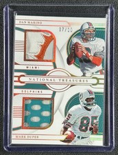 DAN MARINO MARK DUPER 2022 NATIONAL TREASURES NFL GEAR COMBO HOLO GOLD PATCH /10