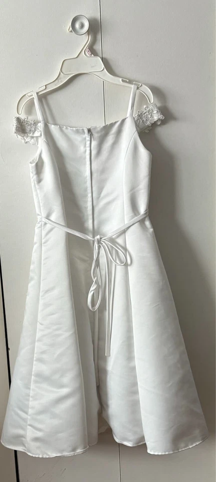 Vestido formal blanco talla 10 para niñas Foto 2 de 3