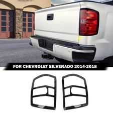 Tail Light Bezel Cover Trim Accessories Carbon Fiber For 2014-18 Silverado 1500