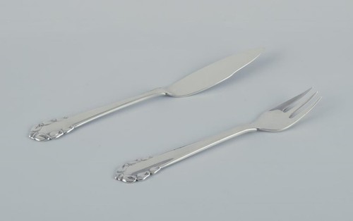 Georg Jensen, complete twelve-person ‘Lily of the Valley’ fish cutlery. - Picture 2 of 7