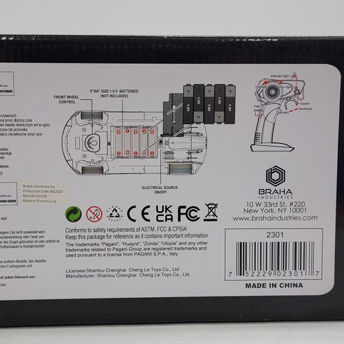 Pagani Huayra R/C Scale 1:14 Braha Pearl White & Black Car Remote Control NEW! - Picture 8 of 9