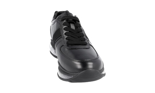 AUTH LUXURY PRADA SNEAKERS SHOES 4E2746 BLACK LEATHER AIR SOLE NEW - Picture 9 of 11