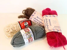 Lot Yarn 5 Skeins Bernat Mohairspun, Valley Yarns Goshen, Aunt Lydia’s