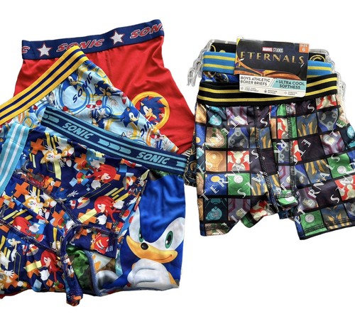 7 Pair Marvel + Sonic the Hedgehog Boys 4-PACK Boxer Briefs Underwear Size 6 - Picture 3 of 5