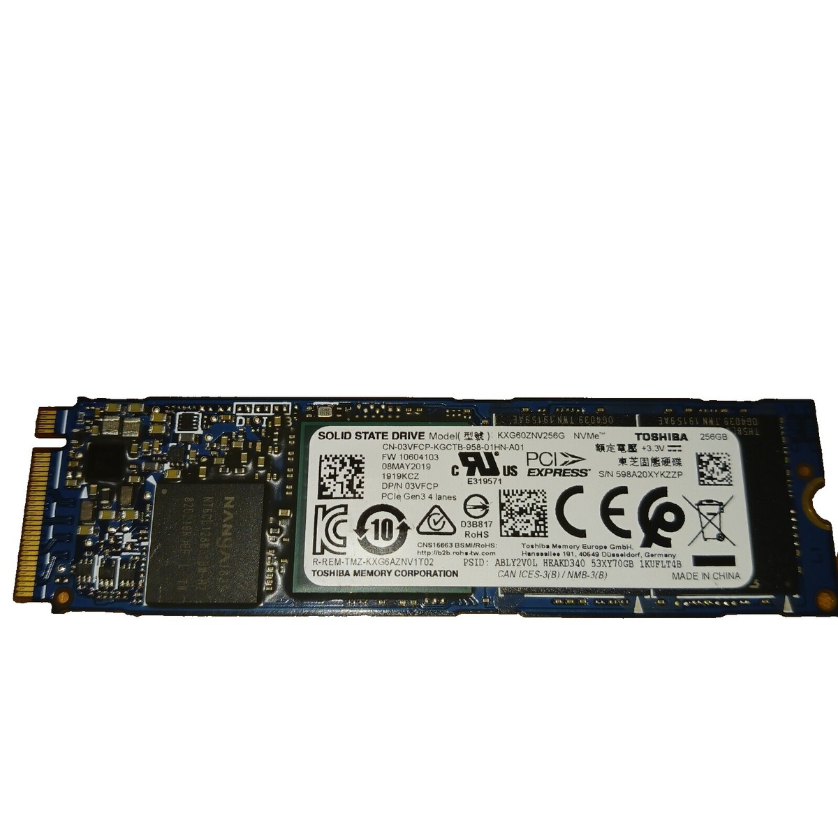 ③-W704-TOSHIBA NVMe 256GB SSD 4点 Toshiba PX04P NVMe SSD Review (2.5