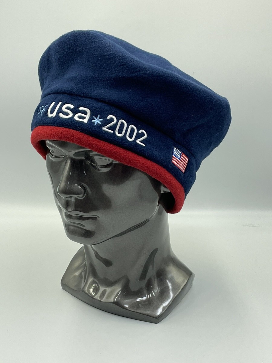 Roots Official 2002 Olympics Team USA Beanie Beret Fleece