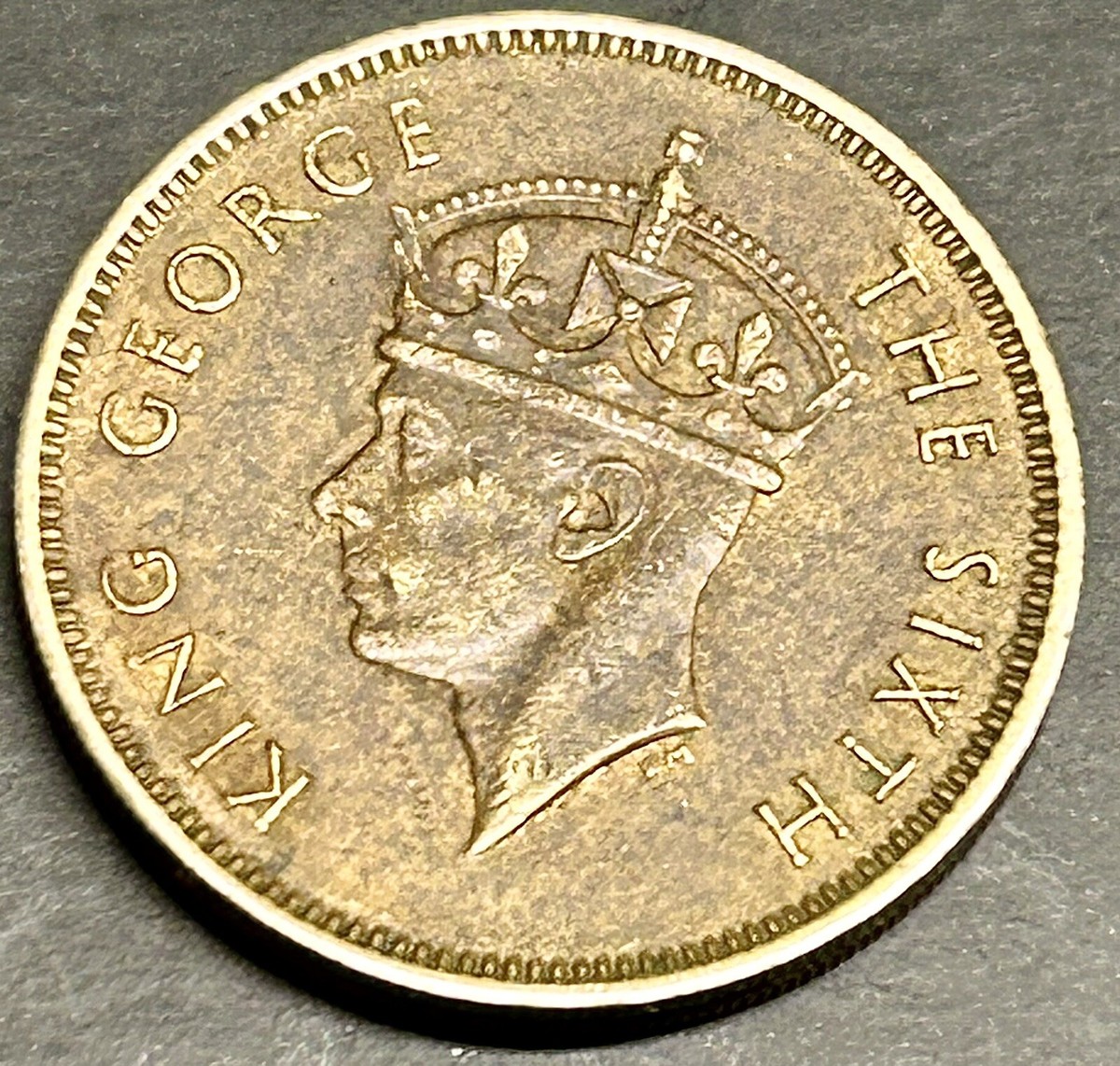 香港1949年骨董硬貨(THE SIXTH KING E) 1949 King George the Sixth Hong Kong 10 cents Rare British Empire